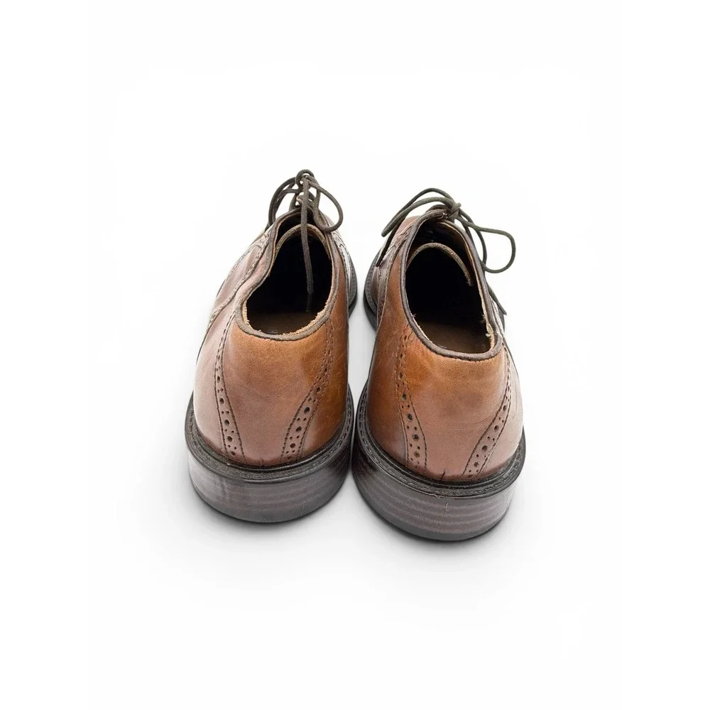 Johnston & Murphy Mens Tan Leather Saddle Oxford Dress Shoes Size 9.5 M